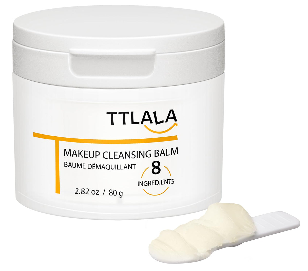 TTLALA Cleansing Balm, Only 8 Ingredients Makeup Remover Balm, Waterproof Eye Make Up Remover with Vitamin E, Gentle and Nourishing, Skin-friendly and Suitable for All Skin Types 2.82 oz