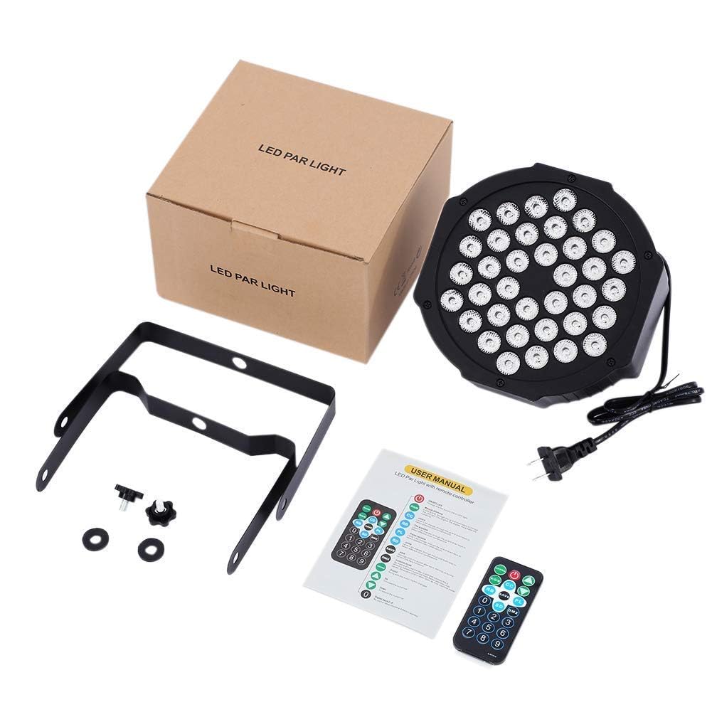 Litake DJ Par Lights, RGB 36 LED Stage Lights Sound Activated,Remote & DMX Controlled LED Uplights,7 Modes Uplighting for Dance Party Church Wedding Birthday Holiday Music Show-2 Pack