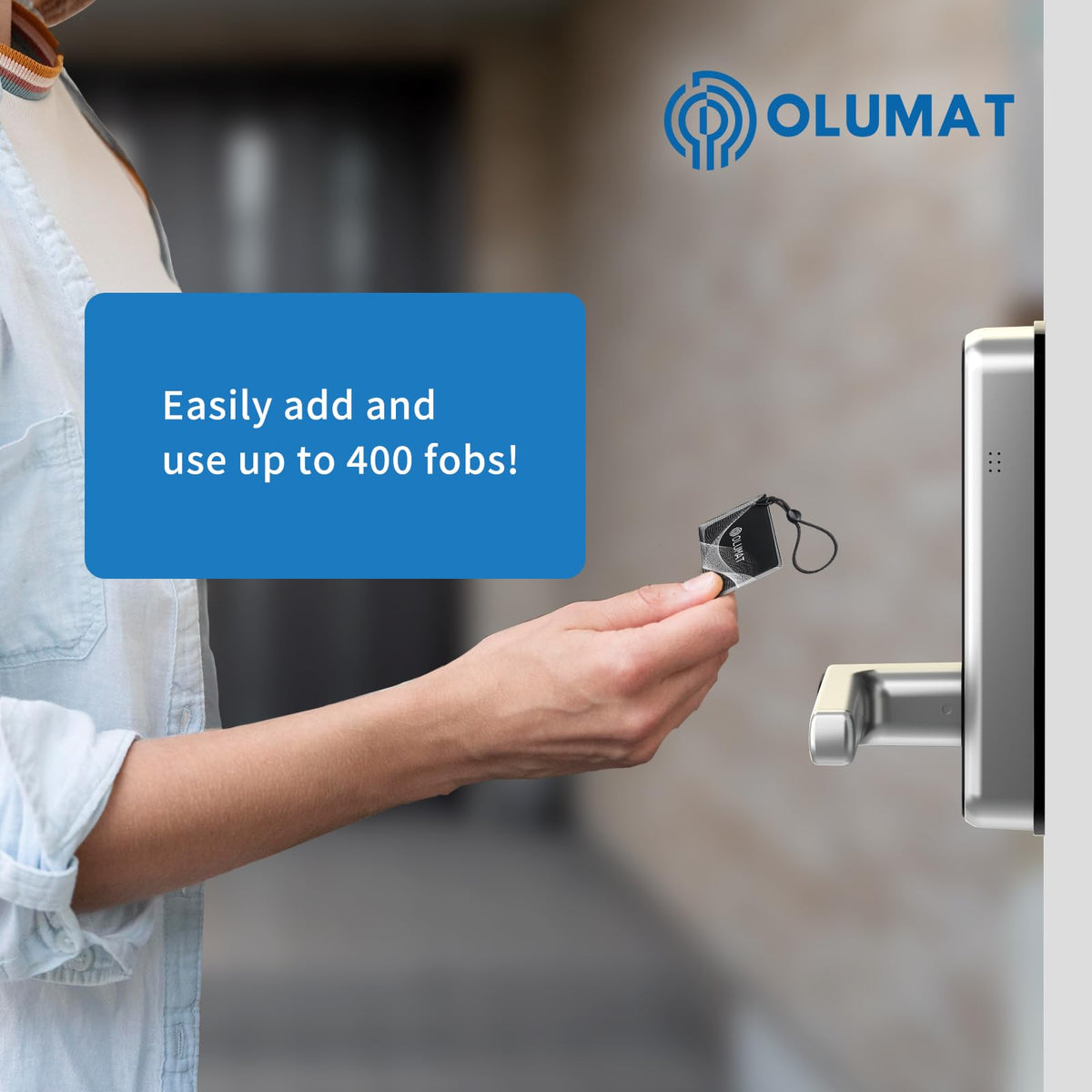 Olumat Smart Door Lock Fob: Keyless Entry, Keypad, Fingerprint Smart Locks for Front Door, Passcode Code (3Pcs)