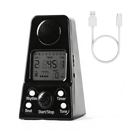 Mini digital metronome, electronic and rechargeable, with English voice counting, featuring a timer, suitable for piano, guitar, drums, violin, and all instruments