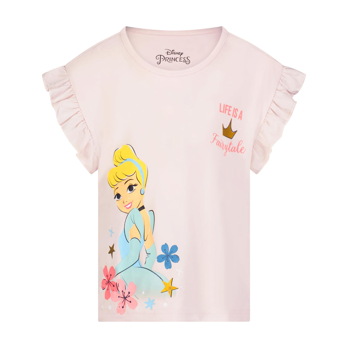 Disney Princess Girls Hoodie T-Shirt and Pants 3 Pc Set for Little Kids