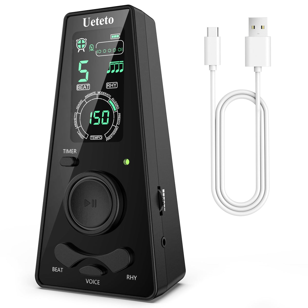 Ueteto Digital Metronome for Piano/Guitar/Drum