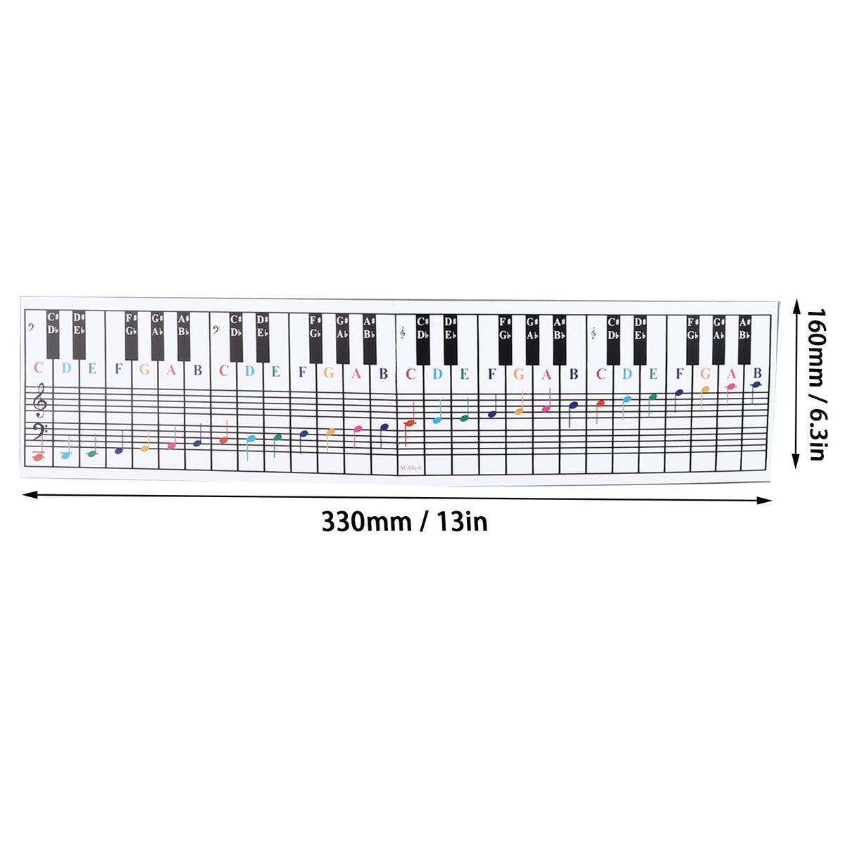 Piano Keyboard Fingering Exercise Card, Notes and Patterns for Beginners, 61/88 Keys, Coated Paper Material, with Easy Instructions for Learning and Practice