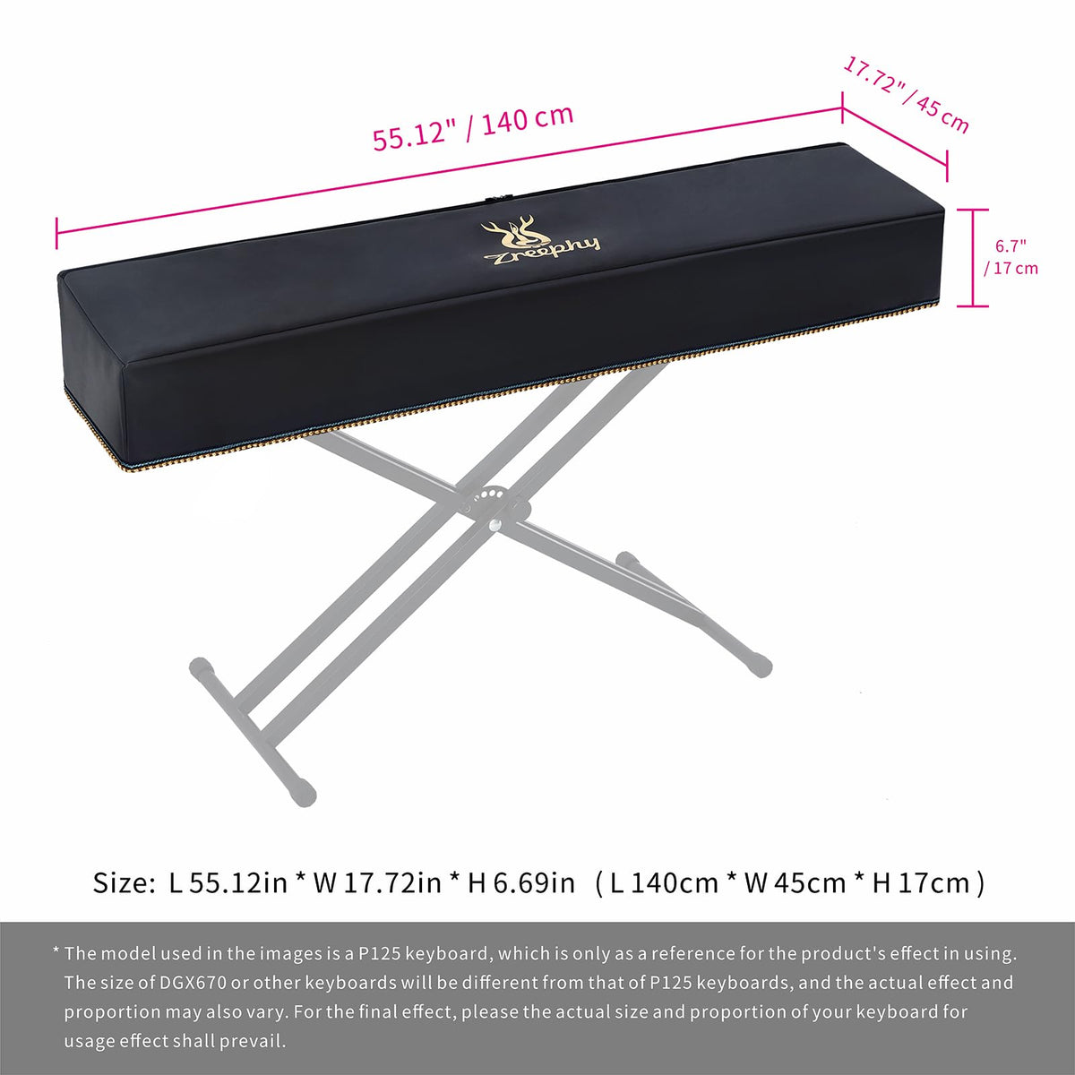 Zreephy Piano Keyboard Dust Cover with Music Stand Opening of Zipper Design, Dust Proof Cover Compatible for Yamaha DGX670 88-Key Digital Piano Keyboard KBP Series Keyboards