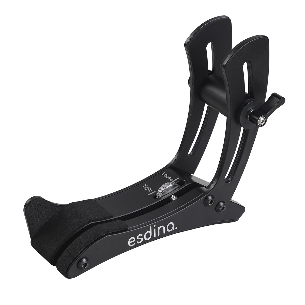 Esdina Electric Guitar Leg Rest, Ergonomic Thigh Support, Adjustable Foot Rest Stand, Soft Silicone Protection, Aluminum Alloy, Fits 1.46“ - 2.17“ in Guitar Body Thickness