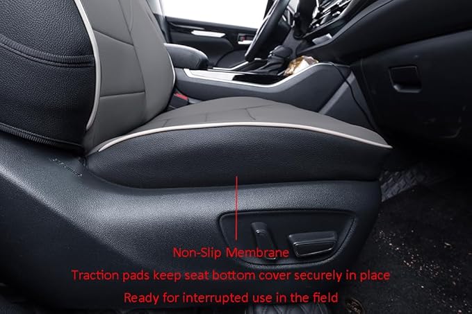 EKR Camry Seat Cover for Toyota Camry L LE XLE 2012 2013 2014 2015 2016 2017 (Not for Hybrid) Leather Car Seat Cover Full Set for Trucks SUV-Faux Leather (Black/Gray)