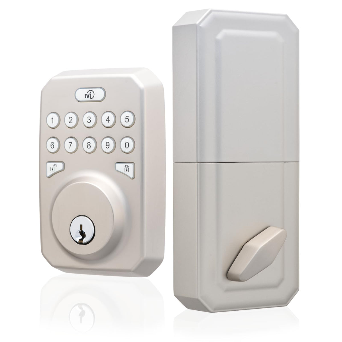 MiLocks Keyless Entry Door Lock with Keypad, Deadbolt, Satin Nickel