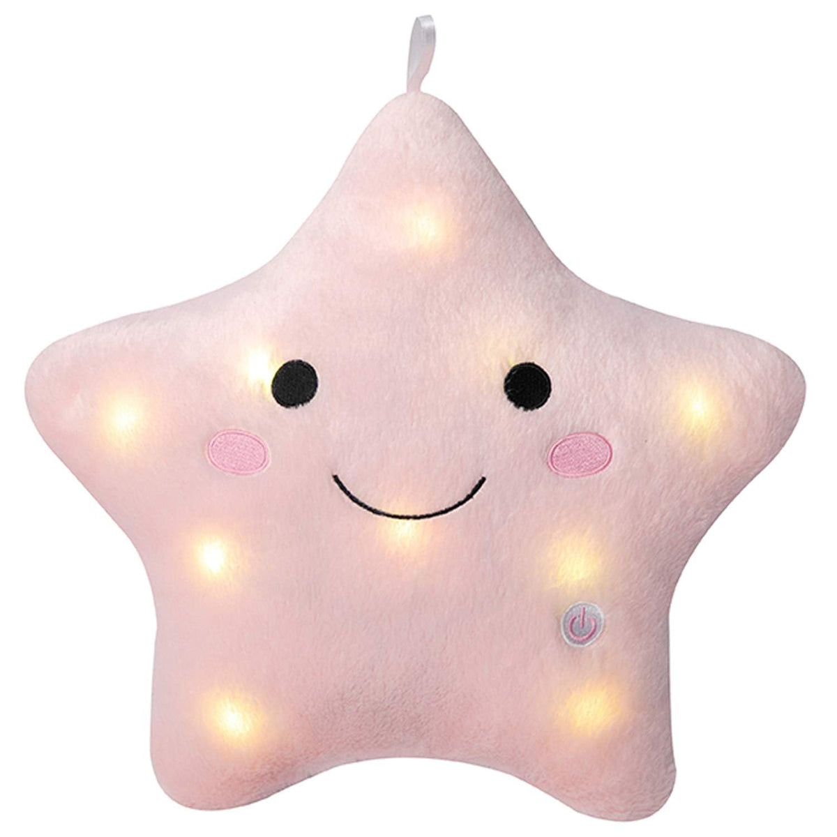 DearSun 13.8" Light Up Twinkle Star Pillow, LED Star Plush Pillow with Colorful Night Lights, Soft Glowing Stuffed Star Toy Cute Throw Pillow for Kids, Birthday Gift, Bedroom, Nursery(Pink)