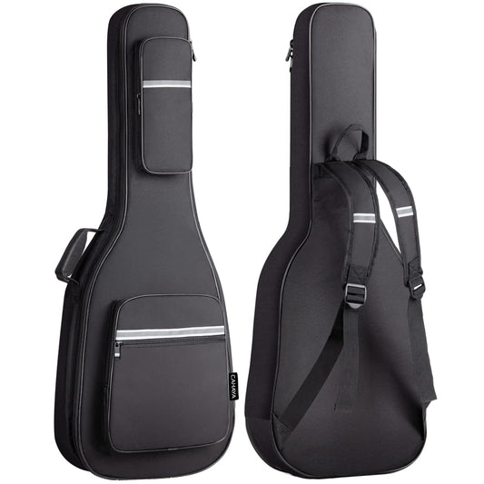 CAHAYA Electric Guitar Case Padded - Gig Bag Soft Backpack with Large Pocket 0.5in Thick Padding with Reflective Bands Adjustable Straps