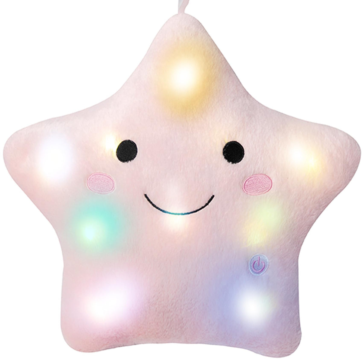 DearSun 13.8" Light Up Twinkle Star Pillow, LED Star Plush Pillow with Colorful Night Lights, Soft Glowing Stuffed Star Toy Cute Throw Pillow for Kids, Birthday Gift, Bedroom, Nursery(Pink)