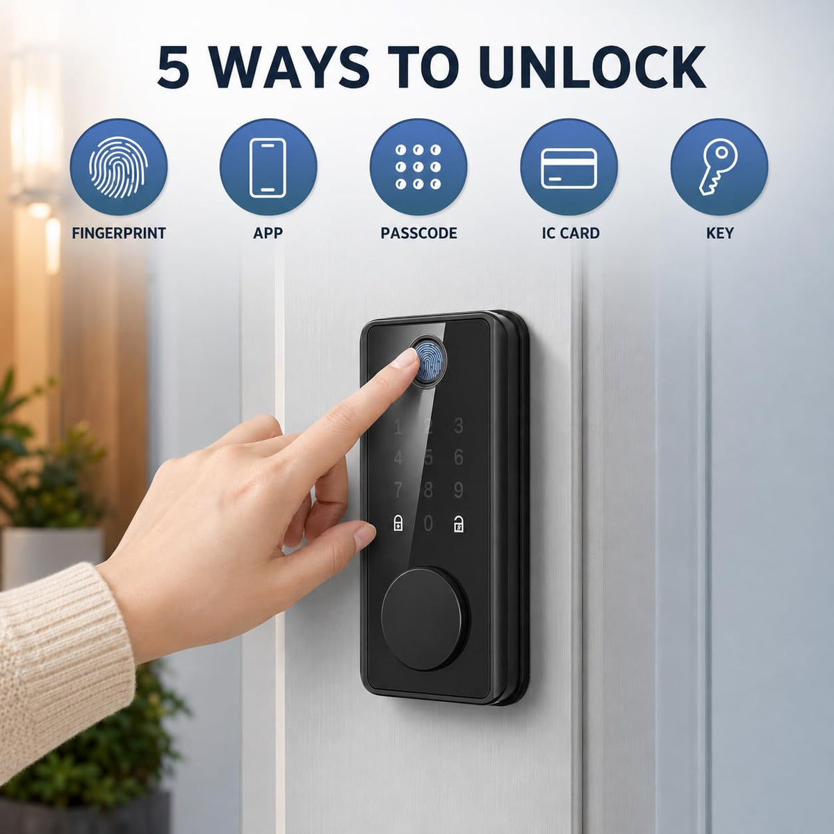 Fingerprint Door Lock, Keyless Entry Keypad Deadbolt for Bedroom Front Door