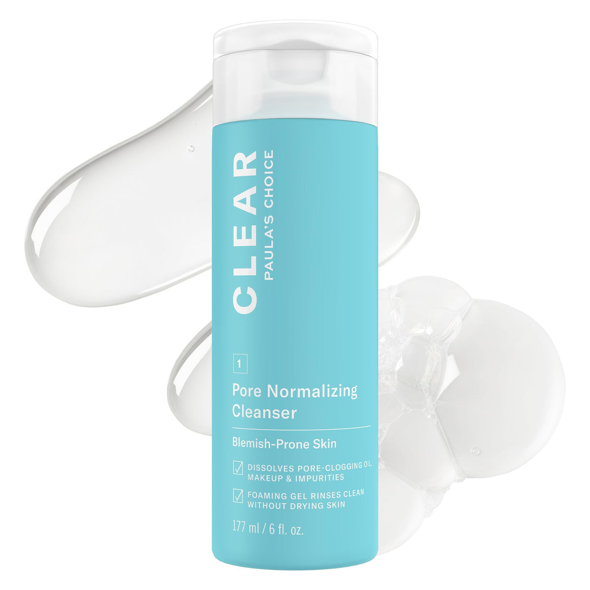 Paula's Choice--CLEAR Acne Cleanser--For Facial Acne, Breakouts, Redness, Clogged and Enlarged Pores, Blackheads--1-6 oz Bottle