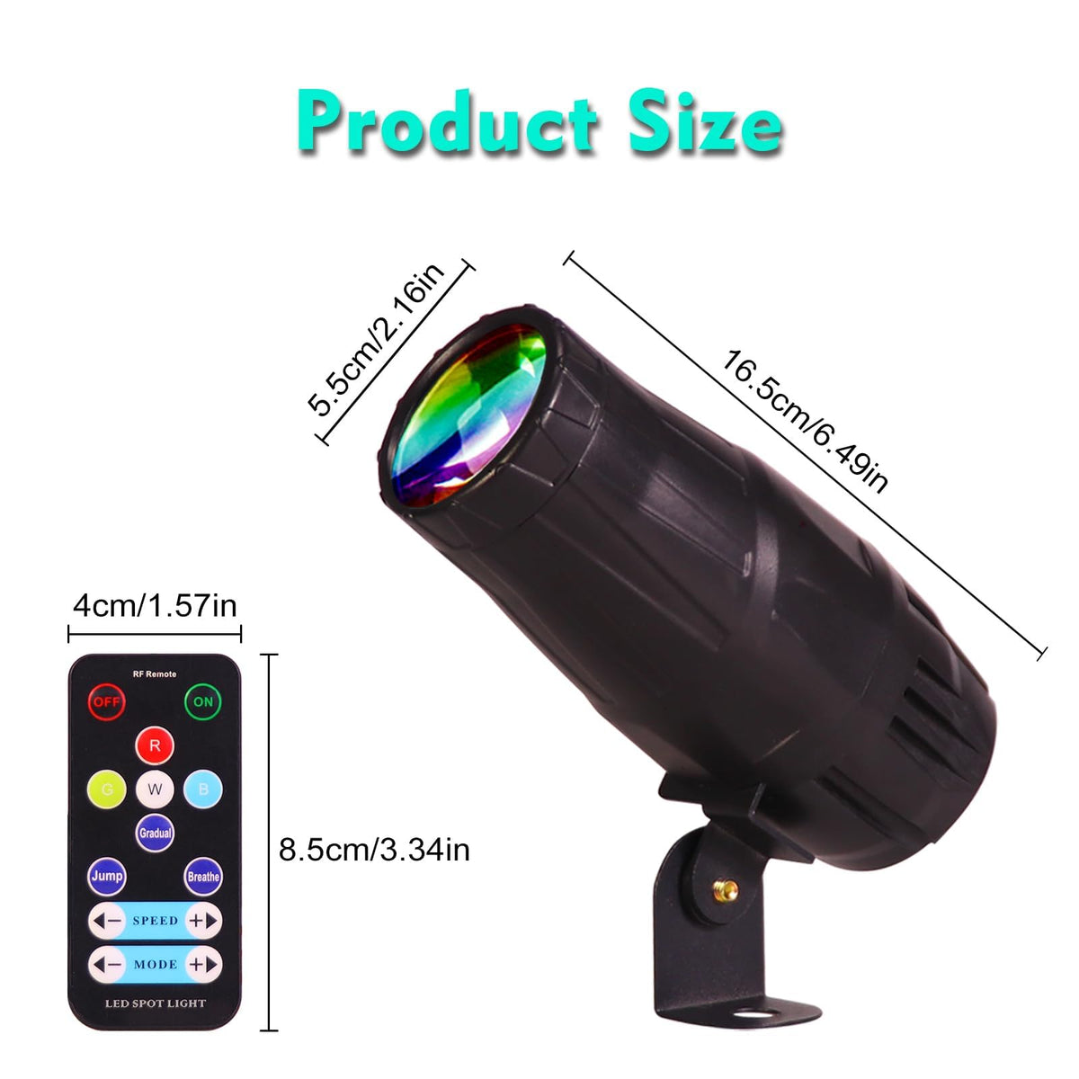 Ecostrobe LED Pinspot Light,Stage Spotlight Mini 15W RGBW Disco Ball Spot Lights 4 in 1 Stage Lighting Mirror Ball Light with Remote Control for DJ Disco Party Bar Club Wedding (2, Black)