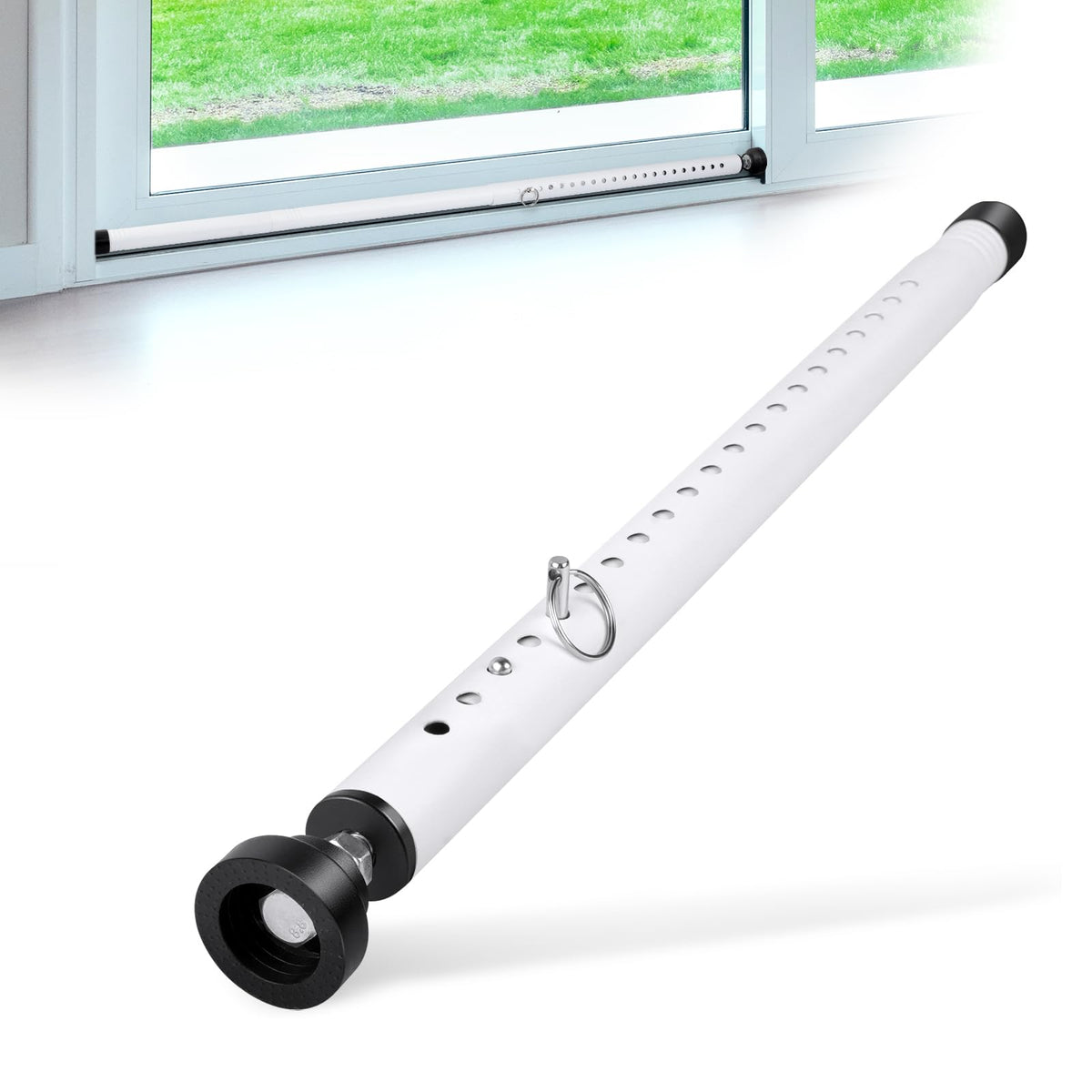 Sliding Door Security Bar, 17-50 inch Adjustable, Window Security Bar with Rubber Tips, Sliding Door Lock Bars, for Window Safety Bars Home Apartment Safety, Home Apartment Patio Heavy Duty Interior