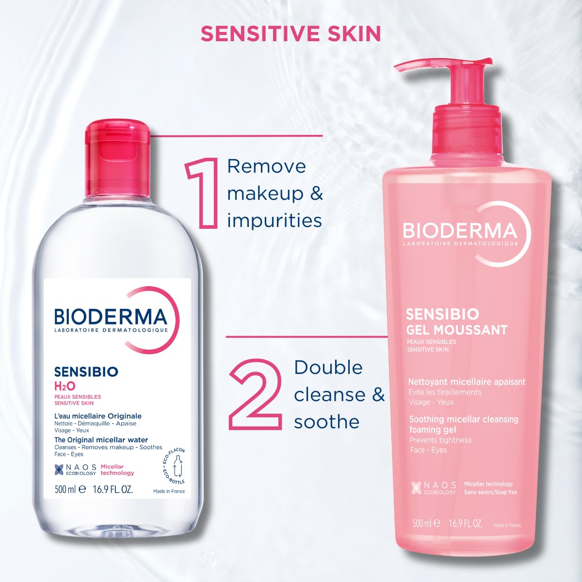 Bioderma Sensibio H2O Micellar Water Makeup Remover Cleanser Sensitive Skin