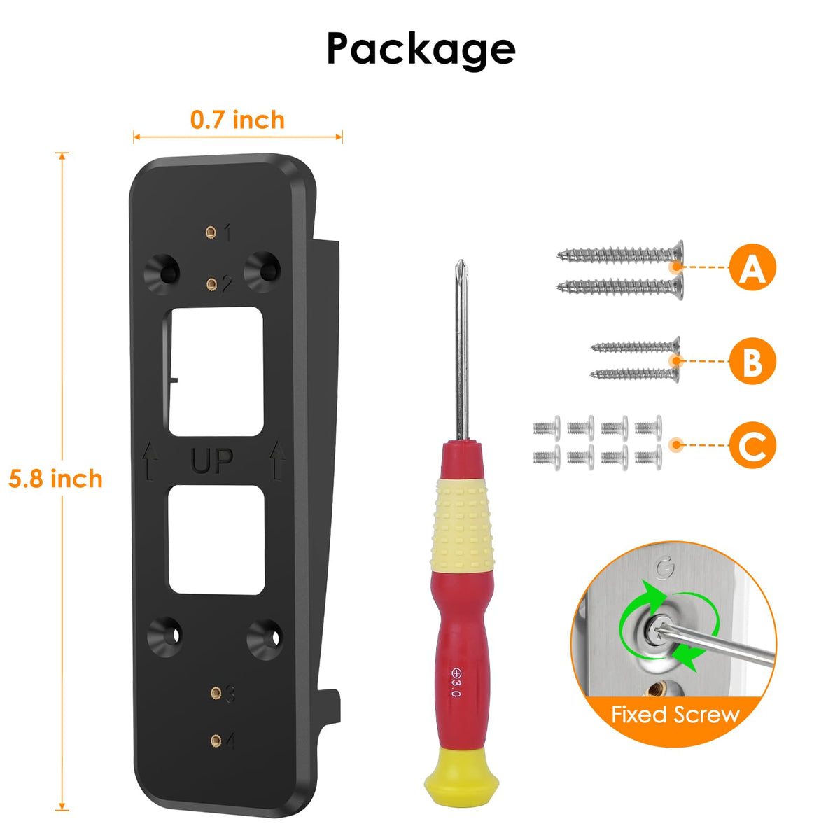 Vinyl Siding Mount for Wyze Doorbell Camera, Adjustable Angle Doorbell Wedge Corner Mounting Bracket Kit for Wyze Duo Cam Video Doorbell, Solve Siding Tilt Problem (4" Standard Vinyl Siding Only)