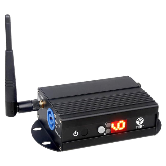 jindaaudio DMX512 Controller – 2.4G Wireless Transmitter/Receiver with LCD Display, Power Adjustable Repeater, Real-Time Dimming for DJ Lights, Stage Effects, Disco & Party Lighting