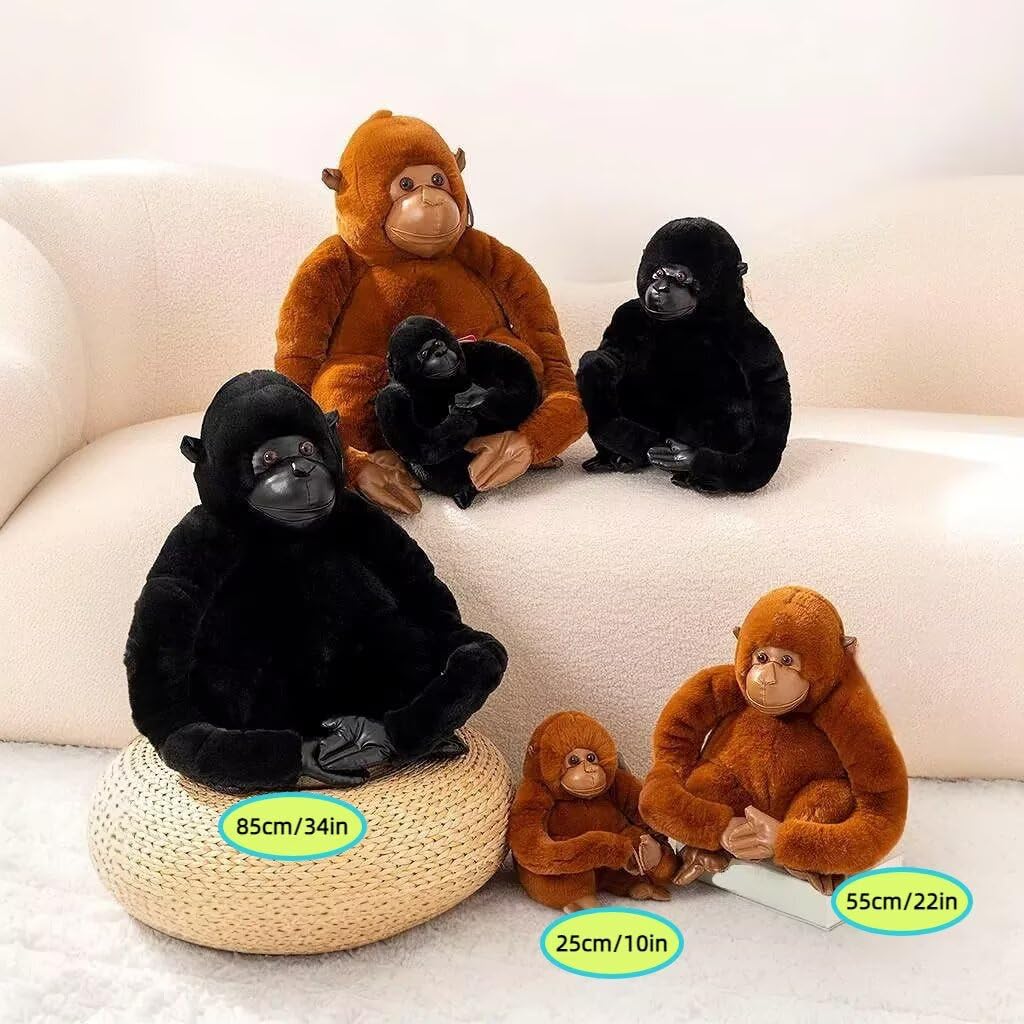 KLLKR 10" Chimpanzee Stuffed Animal, Plush Soft Gorilla Toy, Plush Doll Animal Toys, Interactive Plush Pillows Suitable for Children and Adults