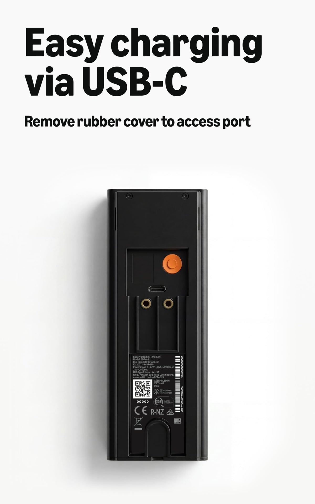 Ring Battery Doorbell 2K (newest model) Retinal 2K with wide-angle video, up to 6x Enhanced Zoom, Two-Way Talk, and Built-In Battery, Matte Mocha