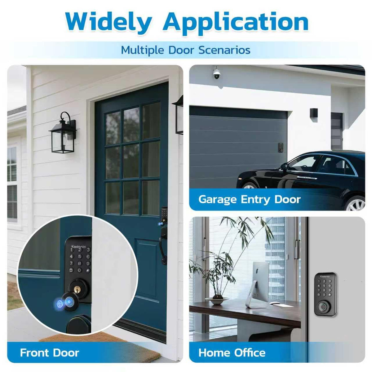 Keyless Entry Smart Lock, Fingerprint Deadbolt with App Control, Auto Lock, IP56 Weatherproof, 8-Month Battery, Easy Installation, Matte Black