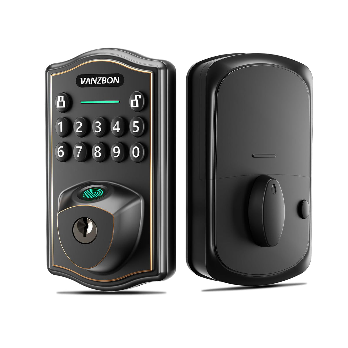 Keyless Entry Door Lock for Front Door,Smart Doorknob Keypad Deadbolt,ORB