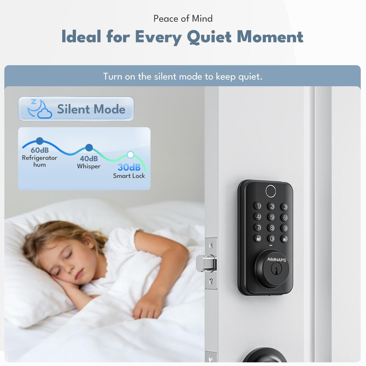 Keyless Entry Door Lock with Keypad, Fingerprint Deadbolt Smart Lock