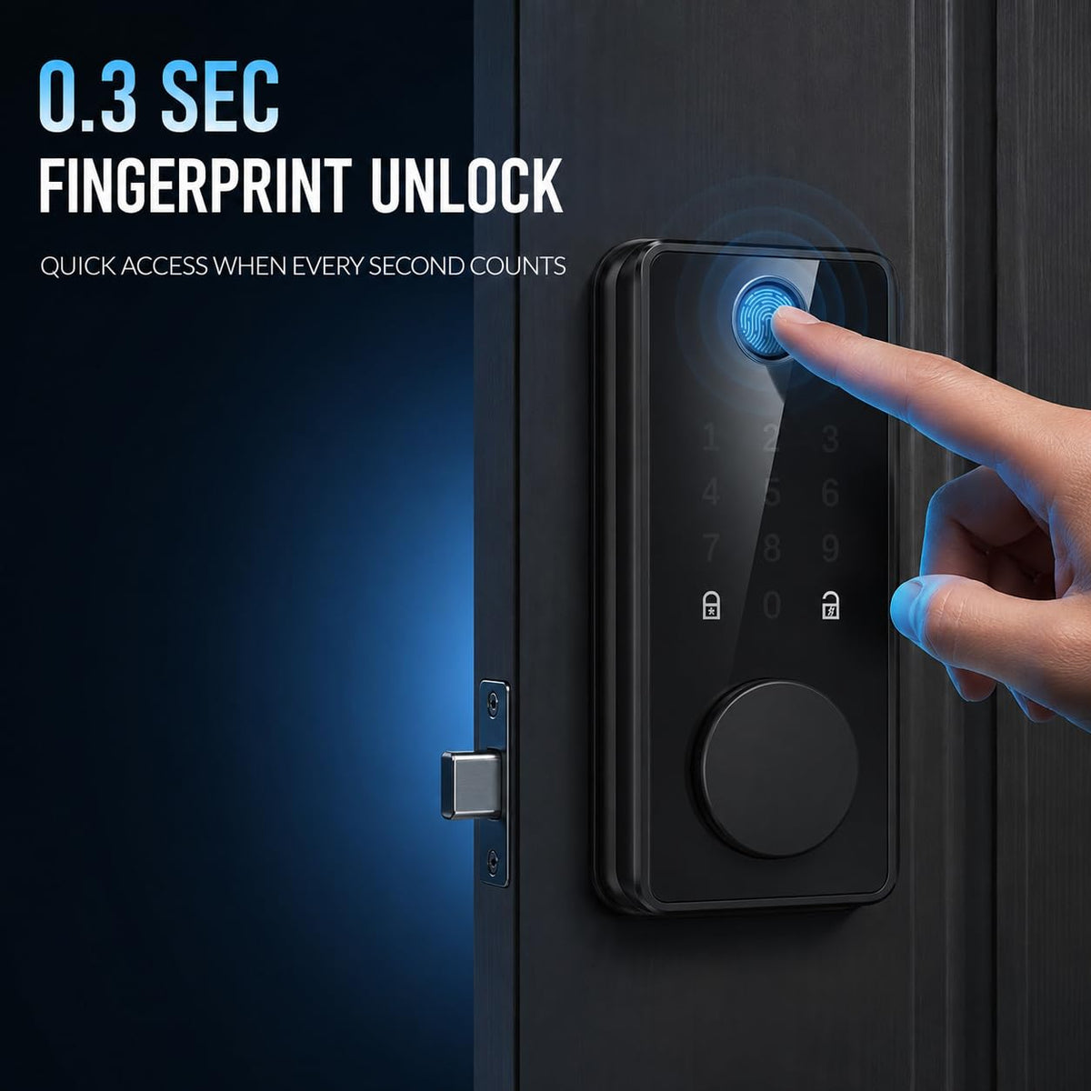 Fingerprint Door Lock, Keyless Entry Keypad Deadbolt for Bedroom Front Door