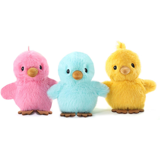Sew Butiful 3PCS 6'' Squeak Plush Toy Chicken for Small, Medium Dogs