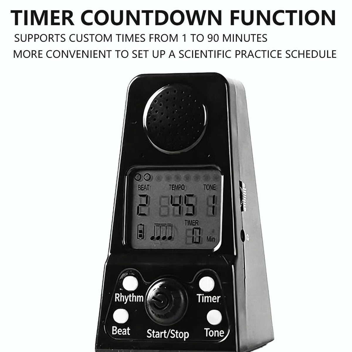Mini digital metronome, electronic and rechargeable, with English voice counting, featuring a timer, suitable for piano, guitar, drums, violin, and all instruments