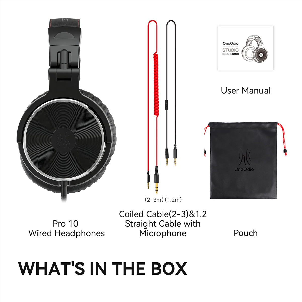 OneOdio Wired DJ Hi-Res Over-Ear Headphones for PC, Keyboard Guitar - Black