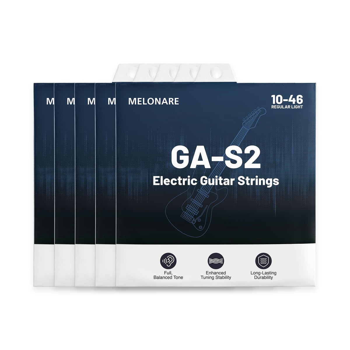 MELONARE 5-Pack Regular Light Electric Guitar Strings GA-S2-5