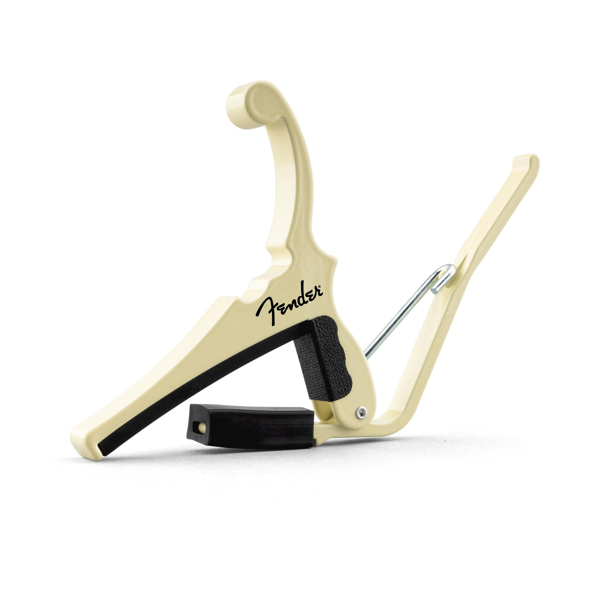 Kyser Musical Products Fender X Quick-Change Electric Guitar Capo, KGEFOWA, Olympic White - For Electric Guitars, Collaboration with Fender, Made in USA, Quality, Strong, Lightweight, Quick