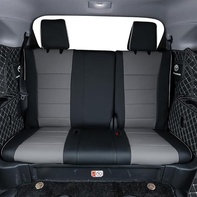 EKR Camry Car Seat Covers for Toyota Camry 2018 2019 2020 2021 2022 2023 2024 Hybrid XLE,Hybrid XSEWaterproof Leather Car Seat Cover Full Set for Trucks SUV-Faux Leather (Black/Gray)