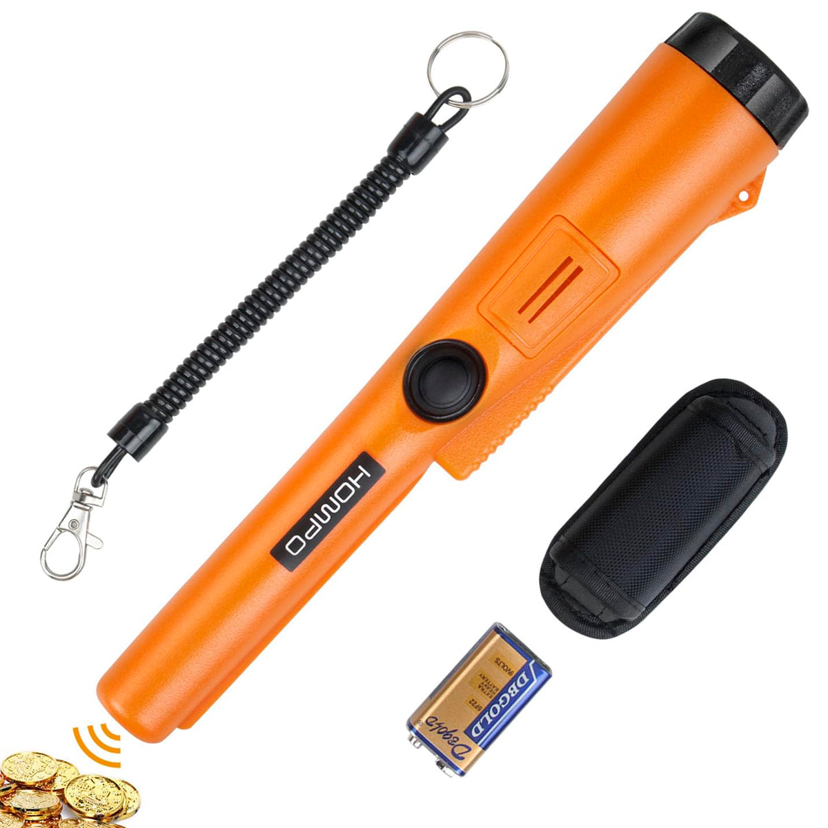 HOMPO Metal Detector Pinpointer - Fully Waterproof Handheld Pin Pointer Wand, High Accuracy Professional Search Treasure Pinpointing Finder Probe