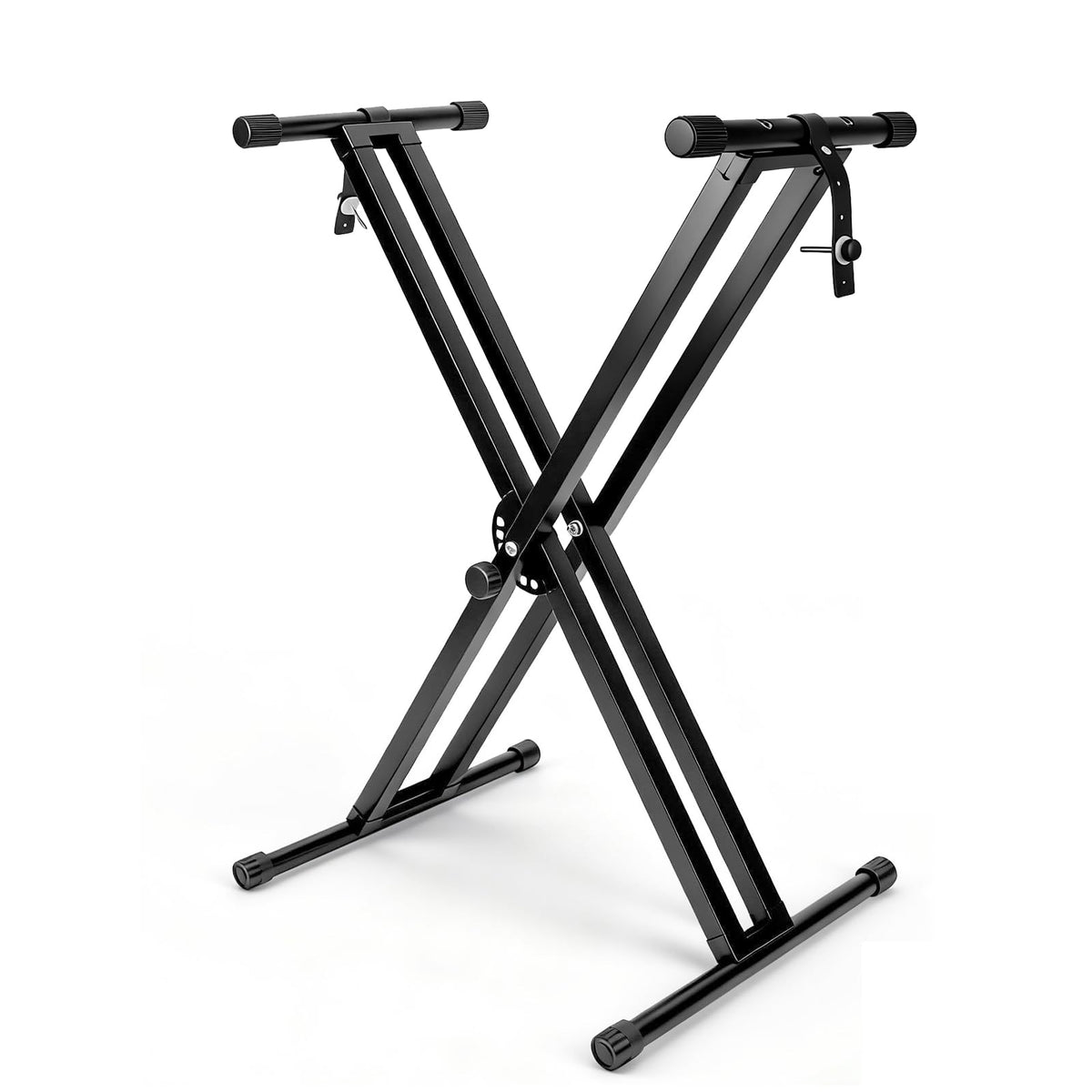 Double-X Keyboard Stand,7 Adjustable Heights Piano Stand with Locking Straps, Heavy Duty Piano Keyboard Stand Fits for 54，61，88 Key Digital Pianos