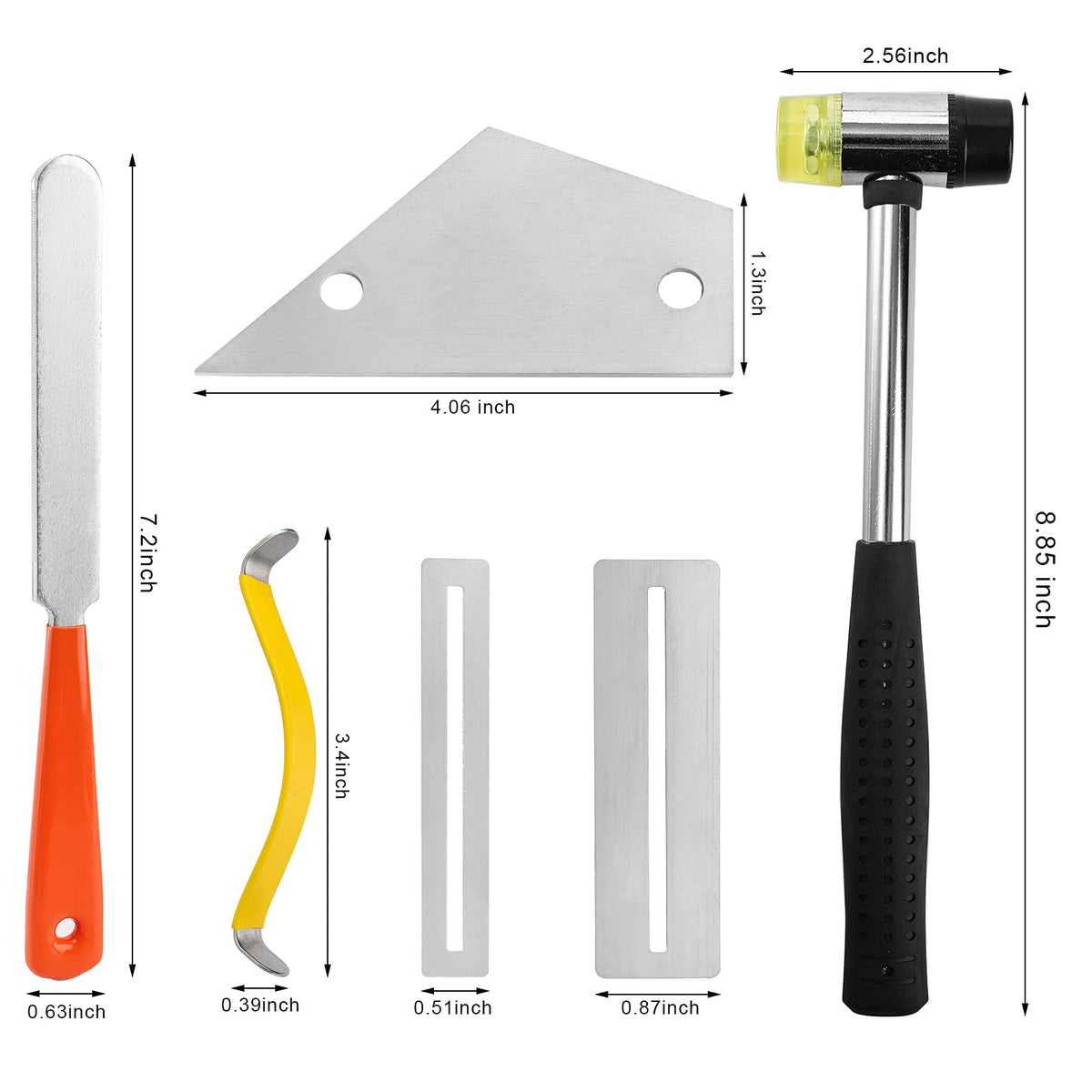 SOUJOY 17 Pieces Guitar Luthier Tool Set, Fret Rubber Hammer, Fret Crowning File, Fret Leveling Beam Sanding Leveler Beam, Fret Rocker, Fingerboard Guards, String Spreaders for Guitar Bass