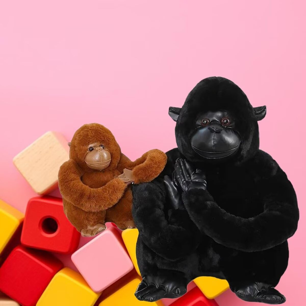 KLLKR 10" Chimpanzee Stuffed Animal, Plush Soft Gorilla Toy, Plush Doll Animal Toys, Interactive Plush Pillows Suitable for Children and Adults