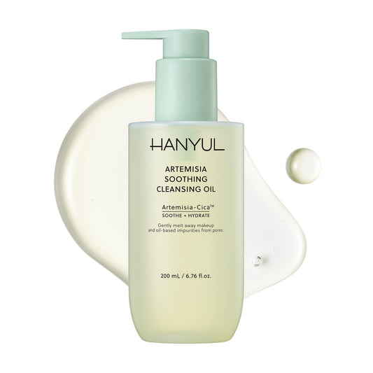 Hanyul Artemisia Soothing Cleansing Oil | Gentle, Soothing & Hydrating Oil Facial Cleanser with Artemisia, Cica & Glycerin to Remove Makeup & Impurities | Non-Stripping | For All Skin Types | Vegan