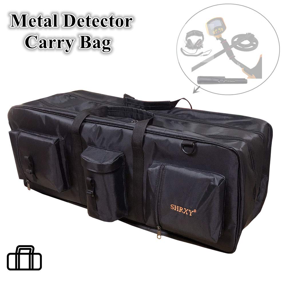 shrxy Metal Detector Carry Bag Portable Waterproof Canvas Storage Bag Double-layer Carry Tools Organizer Backpack for Metal Detecting