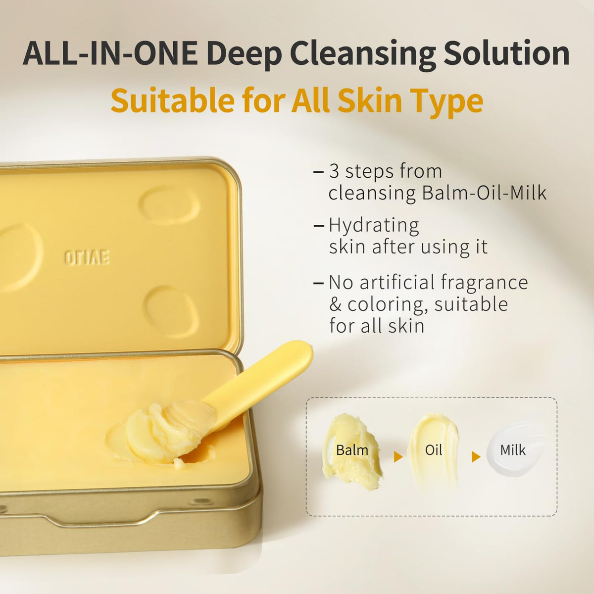 GREEN FARM Makeup Remover Cleansing Balm - Instantly Melts Waterproof Mascara & Long-Wear Makeup, No Residue, Gentle for Sensitive Skin