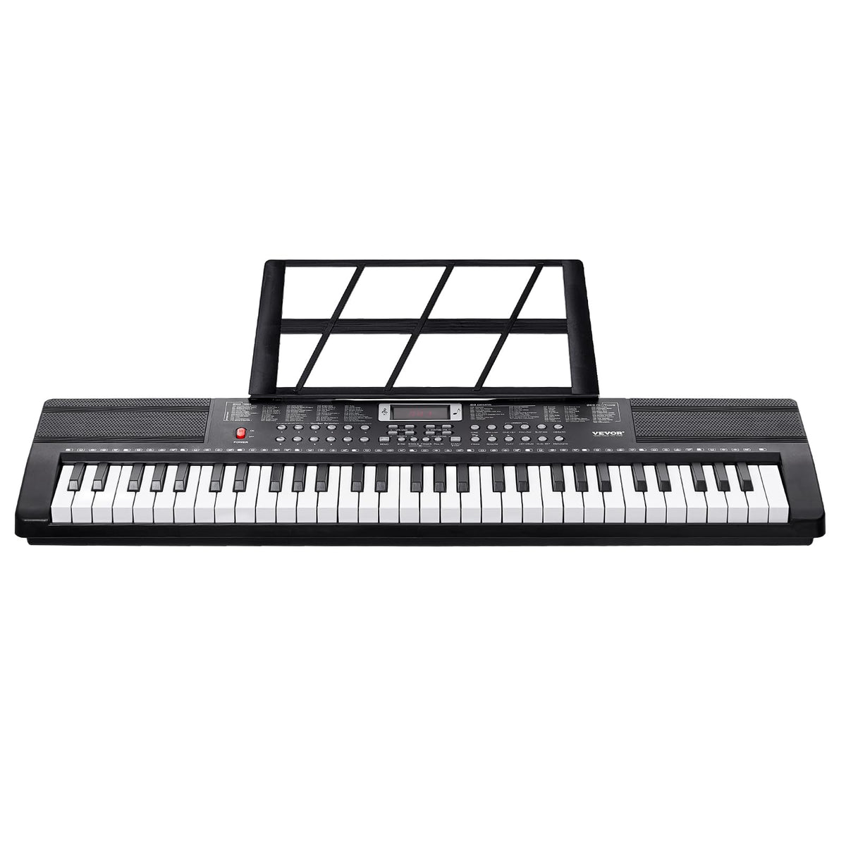 VEVOR 61 Key Digital Keyboard Piano, 200 Tones 200 Rhythms, Electric Portable Piano Keyboard Kit with 60 Demo Songs Built-In Dual Speakers Headphones, Piano Stickers for Beginners Learning