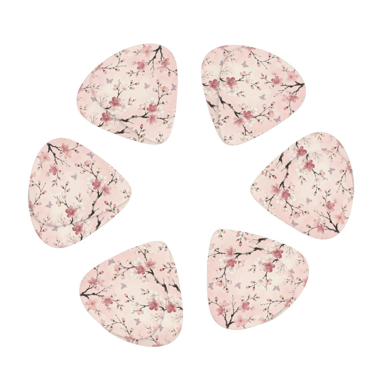 EUPRE Cherry Butterfly 12 Pack Guitar Picks Light Pick Triangle Pick