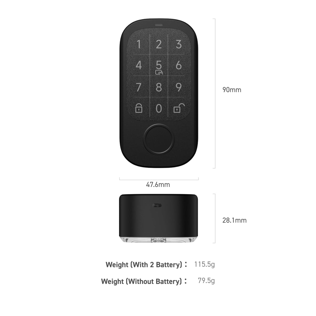 CANDY HOUSE Sesame Touch Pro, Smart Lock, Fingerprint, NFC Card, Passcord, Bluetooth Keyless Entry Door Lock for Front Door, Home, Airbnb, Vacation Rental