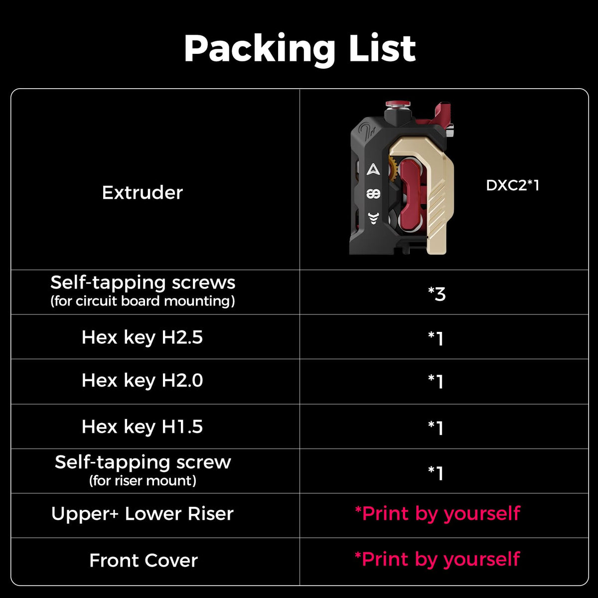 Creality DXC2 Extruder, Upgrade K2 Plus/K2/K2 Pro Extruder, Magnetic Snap-On 1s Quick Replace with DLC Filament Cutter, Official K2 Series Dual Gear Feeding Extrusion for Creality 3D Printers
