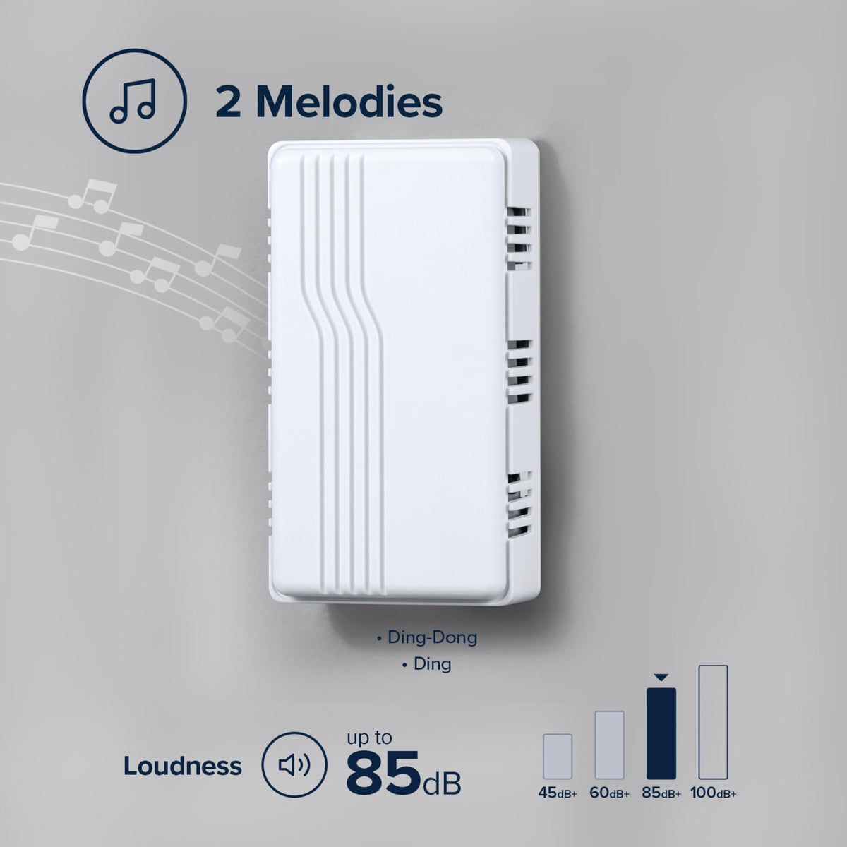 Heath Zenith Wired Mechanical Doorbell Chime, White, 2-Melody