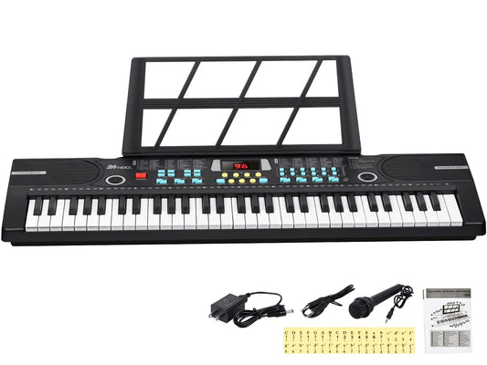 Kids Keyboard Piano 61 Keys, Gift for Boys Girls [Black]