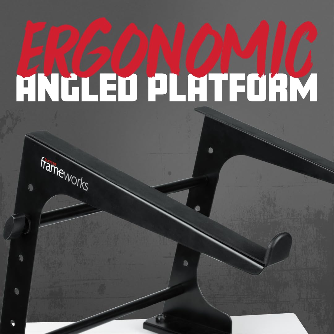Gator Frameworks Portable Desktop Laptop/DJ Controller Stand with Fixed Height, (GFWLAPTOP1000)