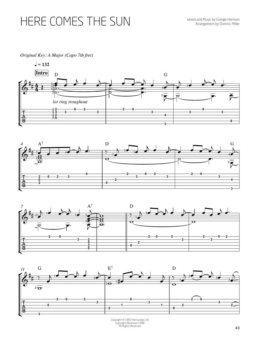The Beatles Arranged for Solo Guitar by Dominic Miller Songbook | Guitar Tab Sheet Music Book for Students Teachers and Fans | Acoustic Electric Classical Guitar Reinterpreted Repertoire