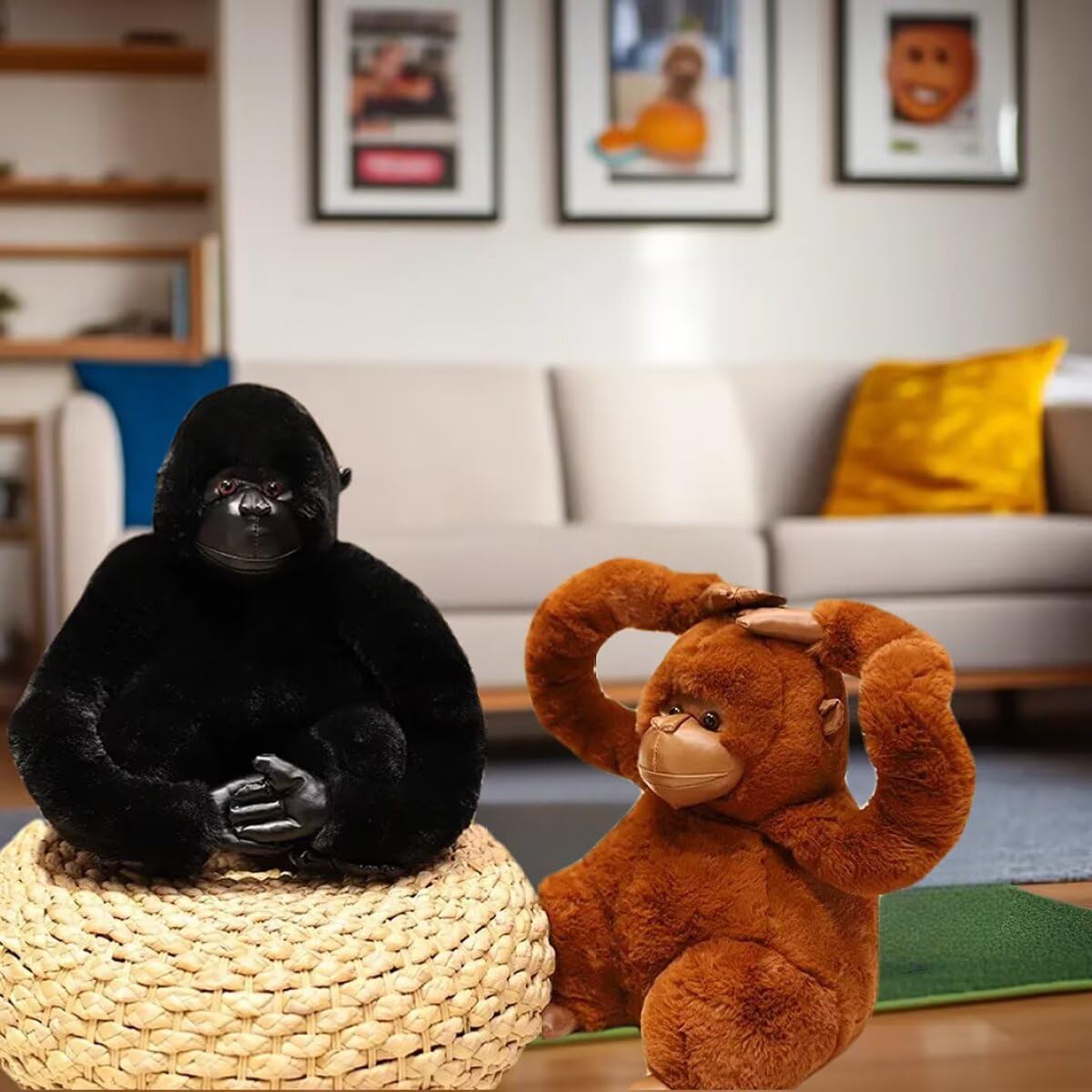 KLLKR 10" Chimpanzee Stuffed Animal, Plush Soft Gorilla Toy, Plush Doll Animal Toys, Interactive Plush Pillows Suitable for Children and Adults