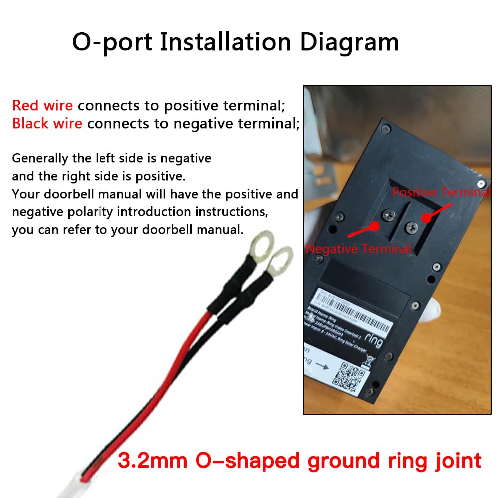 OUGETHER Solar Panel for Ring Doorbell, 5W Solar Panel Camera Charger Cable